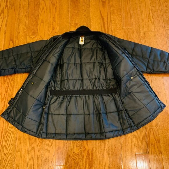 VTG Bob Allen Black Puffer Quilted w/Black Suede Shooting Jacket Mens Medium - Picture 6 of 16